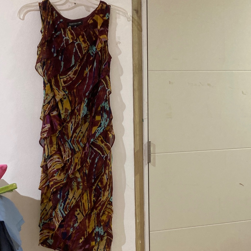 Multicolor Sleeveless Ruffle Dress